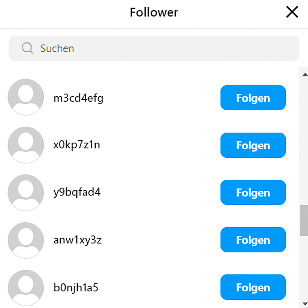 Darstellung gekaufter Instagram Follower